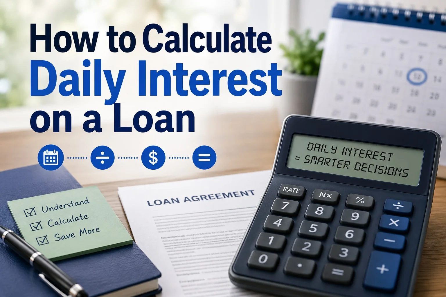 How to calculate daily interest on a loan with formulas and examples